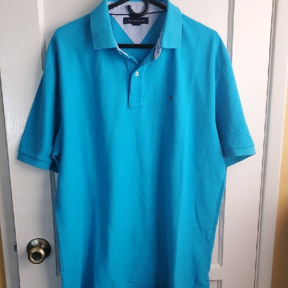 Tommy Hilfiger Blue Polo Shirt Vibrant Cotton Blend